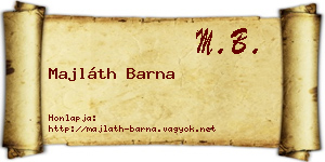 Majláth Barna névjegykártya